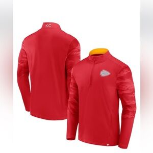 Men Kansas City Chiefs Fanatics Ringer Quarter-Zip Red Jacket Pullover …